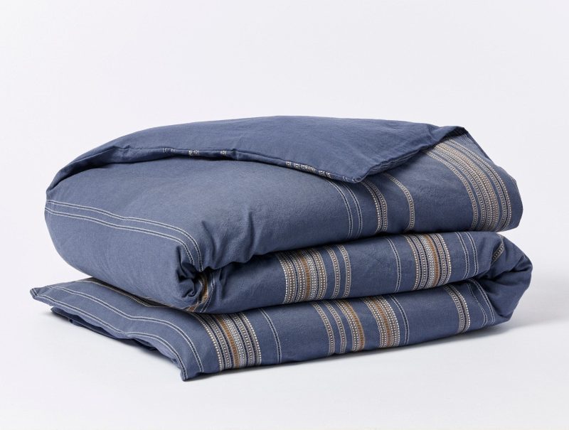 Lobos Organic Duvet Cover | Azure w/Indigo