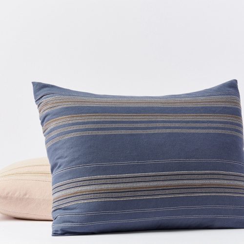 Lobos Organic Duvet Cover | Azure w/Indigo