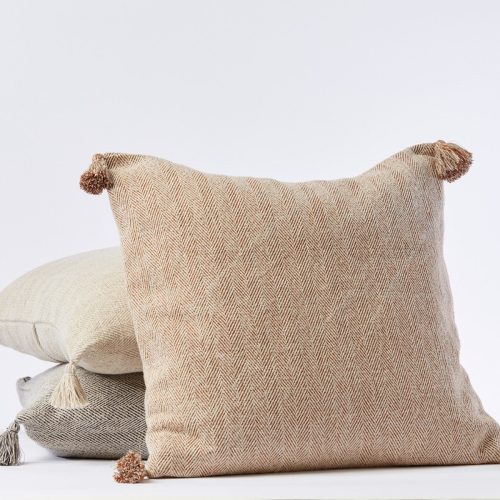 Presidio Organic Pillow Cover | Rust Herringbone