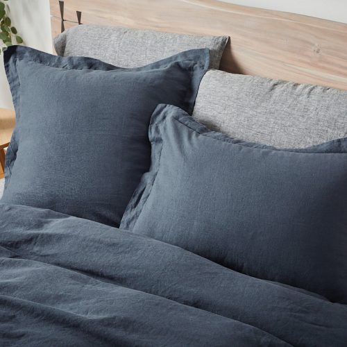 Organic Relaxed Linen Sham | Harbor Blue