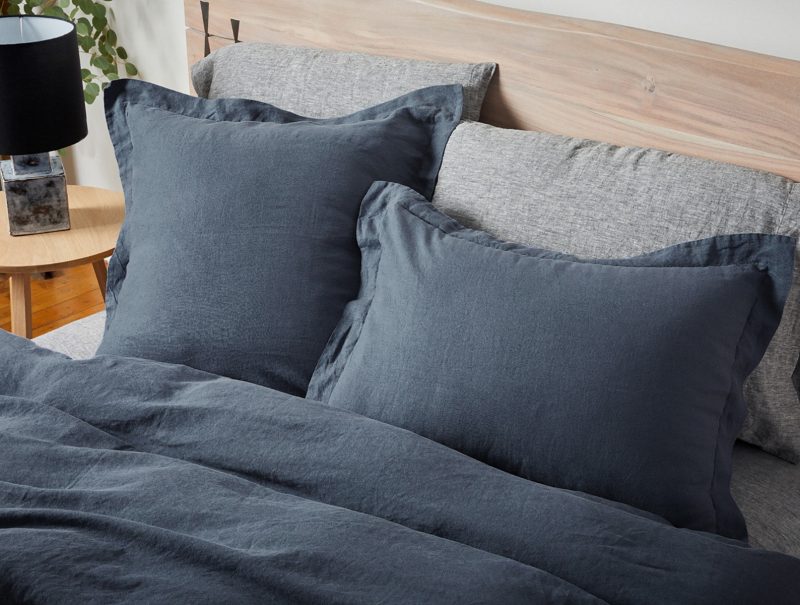 Organic Relaxed Linen Sham | Harbor Blue