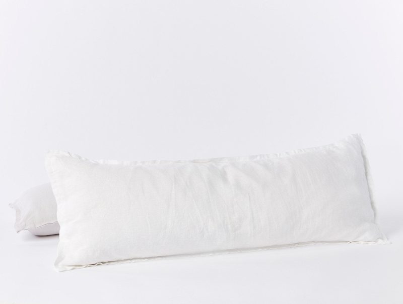 Organic Relaxed Linen Lumbar Pillow Cover | Alpine White