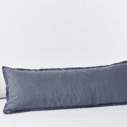 Organic Relaxed Linen Lumbar Pillow Cover | Harbor Blue