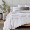 Organic Rippled Stripe Duvet Cover | Alpine White w/ Grays