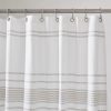 Rippled Stripe Organic Shower Curtain | Alpine White w/ Grays