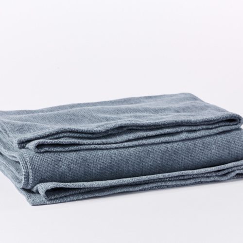 Sequoia Washable Organic Cotton & Wool Blanket | Blue