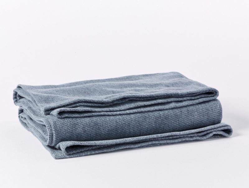 Sequoia Washable Organic Cotton & Wool Blanket | Blue