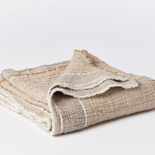 Topanga Organic Matelasse Throw | Hazel Chambray