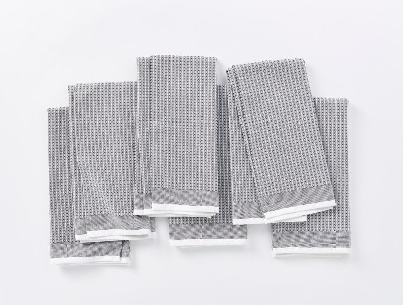 Organic Waffle Kitchen Towels, Set of 6 | Shadow