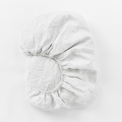 Organic Relaxed Linen Fitted Sheets | Alpine White