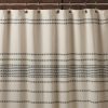 Rippled Stripe Organic Shower Curtain | Ivory w/ Black