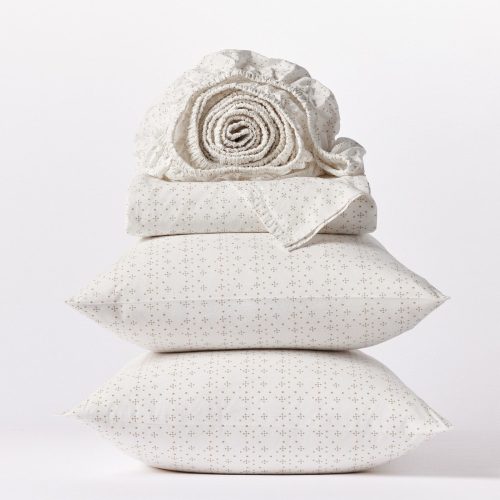 Organic Print Percale Sheets | Fawn Dot