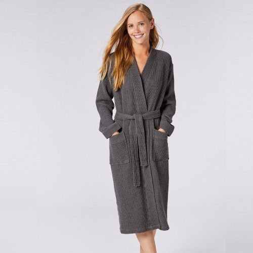 Unisex Organic Waffle Robe - Coyuchi | Shadow